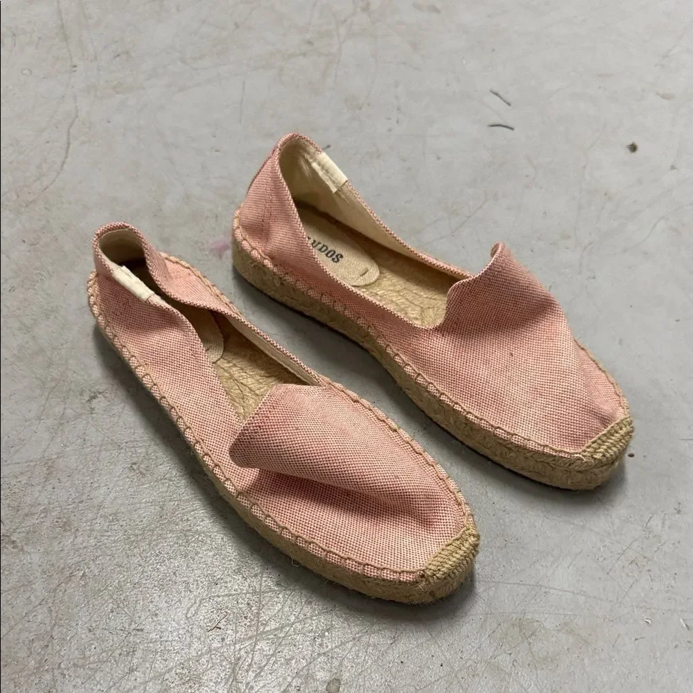 Pink Espadrille Flats SOLUDOS Slip On Shoes Size 7 LIKE NEW